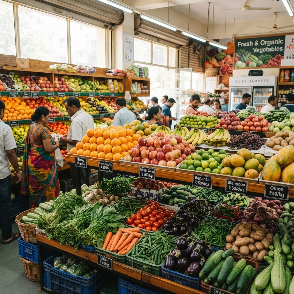Fresh produce at a Tirupati market